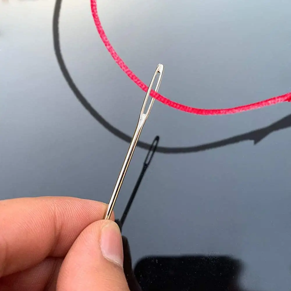 LMDZ 21 Pcs Large Eye Sewing Needles, 6.5 cm Sewing Sharp Needles, Handmade Leather Needle Embroidery Thread Needle