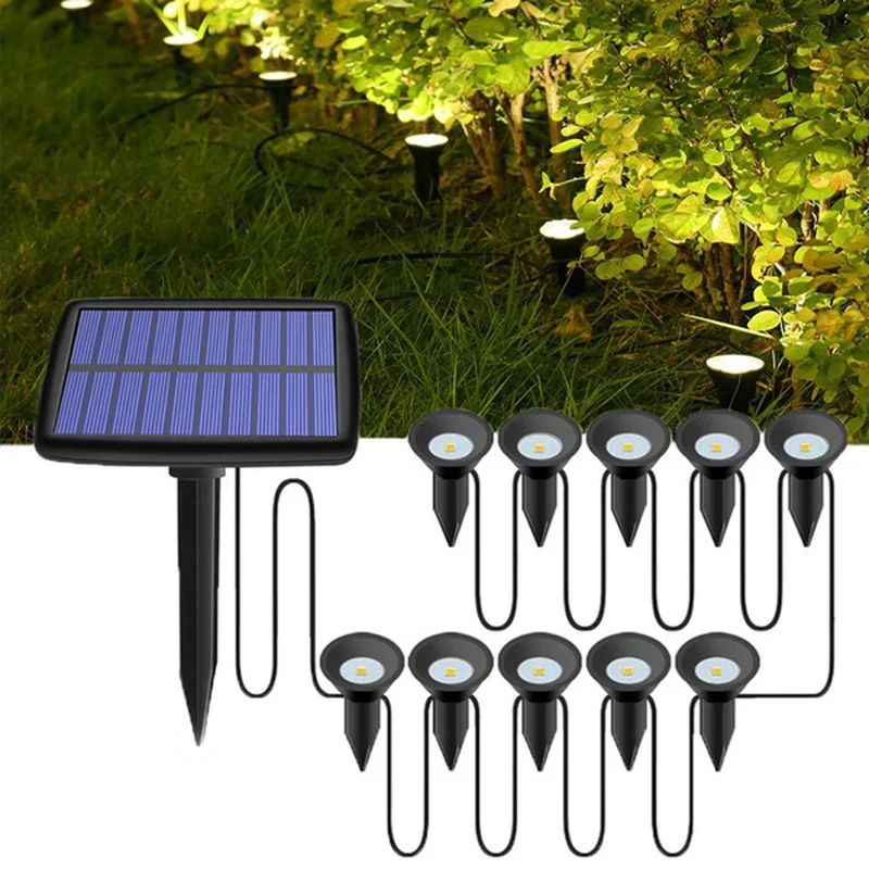 

10 in 1 Solar Light RGB Lights Outdoors Waterproof Solar Lawn Lamps Solar Power Light For Garden Path Pool Decoration