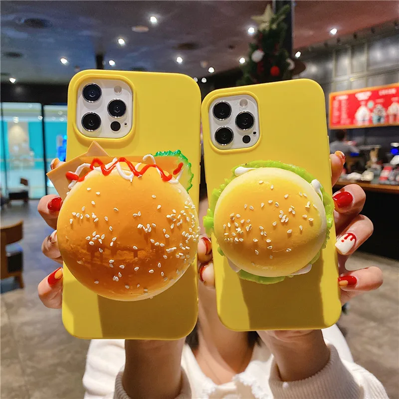 

3D yummy food hamburger donuts Case For Huawei P50 P40 P30 P20 P10 Lite E P SMART 2021 2019 Z S Pro Plus P9 Soft silicone Cover