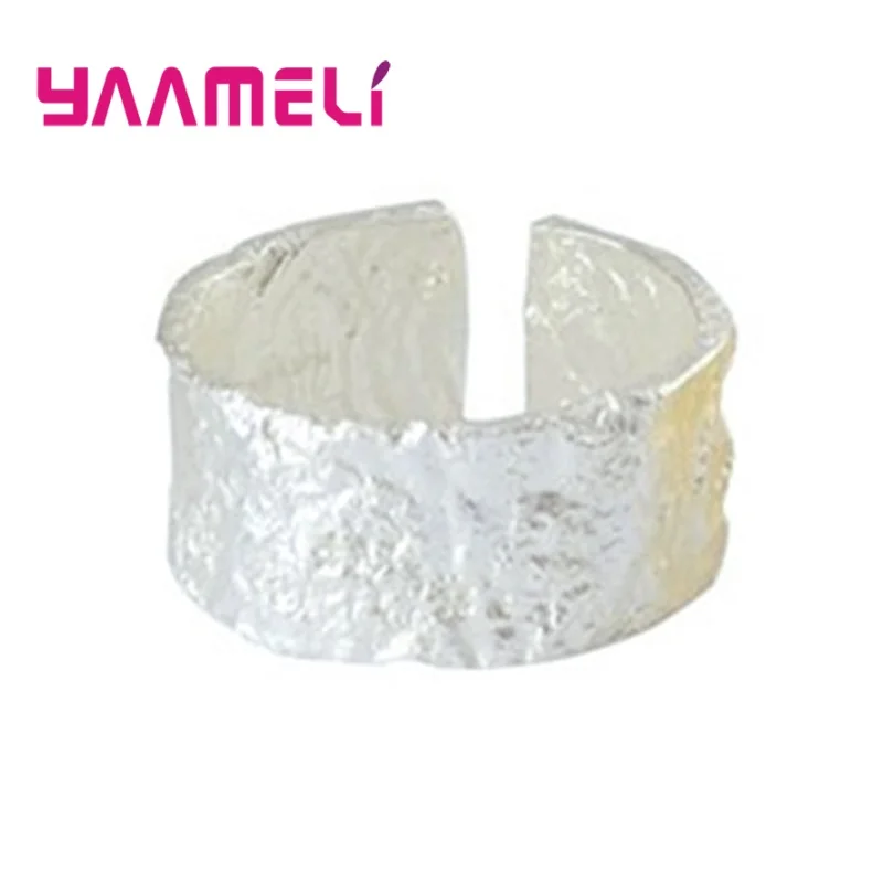 

Vintage Solid 925 Sterling Silver Wide Band Finger Ring for Women Men Unisex Jewelry Accessories High Quality Dropshipping