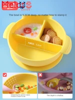 baby plate baby tableware set suction cup compartment tray silicone solid food bowl snack catcher soup baby bowl with straw