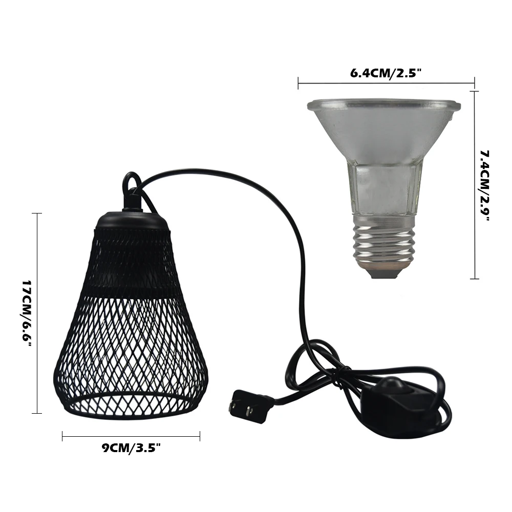 

Reptile Ceramic Heating Lamp Heater Holder Reptile Infrared Heat Bulb Holder With Anti-hot Bracket For Lizard Turtle