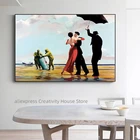 Картины Бэнкси на холсте для пляжа, танцевальные постеры и принты для пары, настенные художественные картины для гостиной, настенное украшение