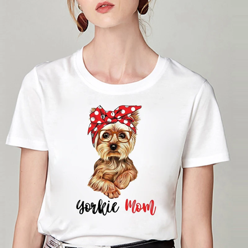 

Women Y2k Aesthetic Tops Pomeranian Dog Harajuku I Love Mom T-shirt Female Summer O-neck Short Sleeve Plus Size Clothing