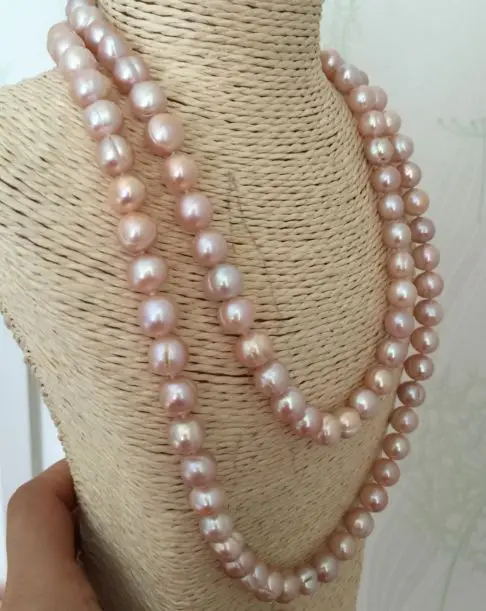 

11-12mm south sea baroque lavender pearl necklace 925silver