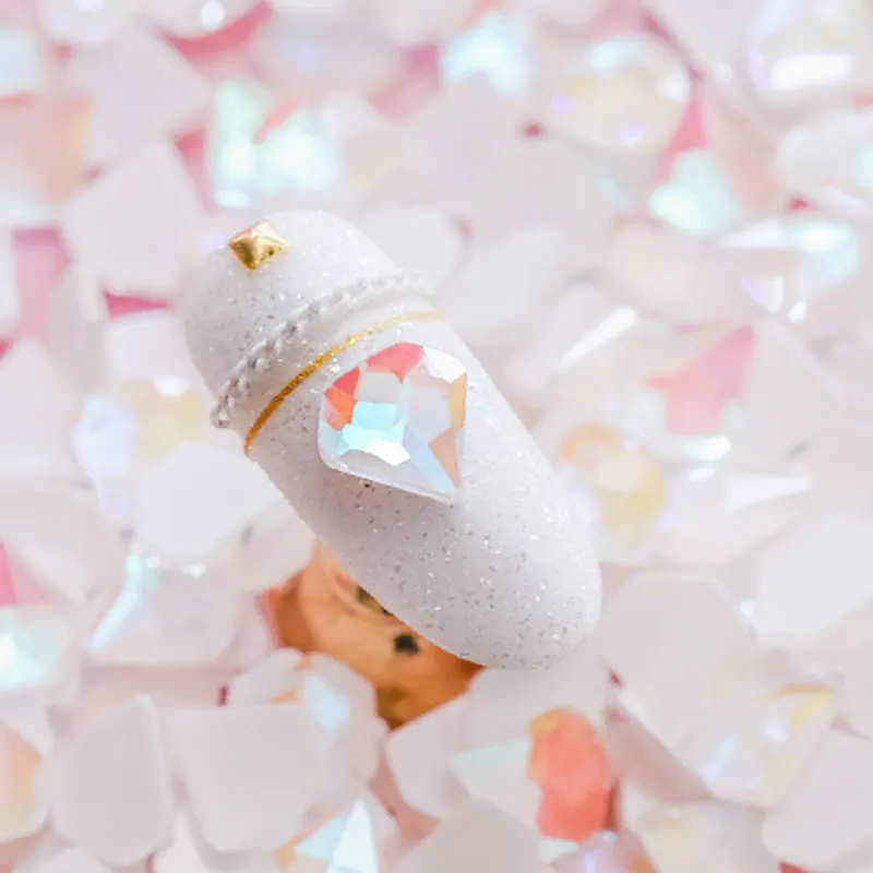 

10pc Crystal AB 3D Nail Art Rhinestone Gems Flatback Stones DIY Decorations Manicure Jewelry Different Shapes for Nails