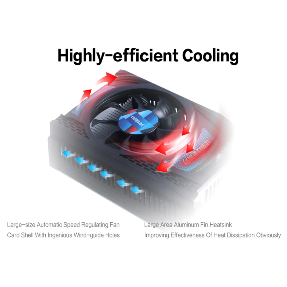 Видеокарта Yeston Radeon RX 550 GPU 4 ГБ GDDR5 3 0 бит для игрового настольного ПК видеокарты с