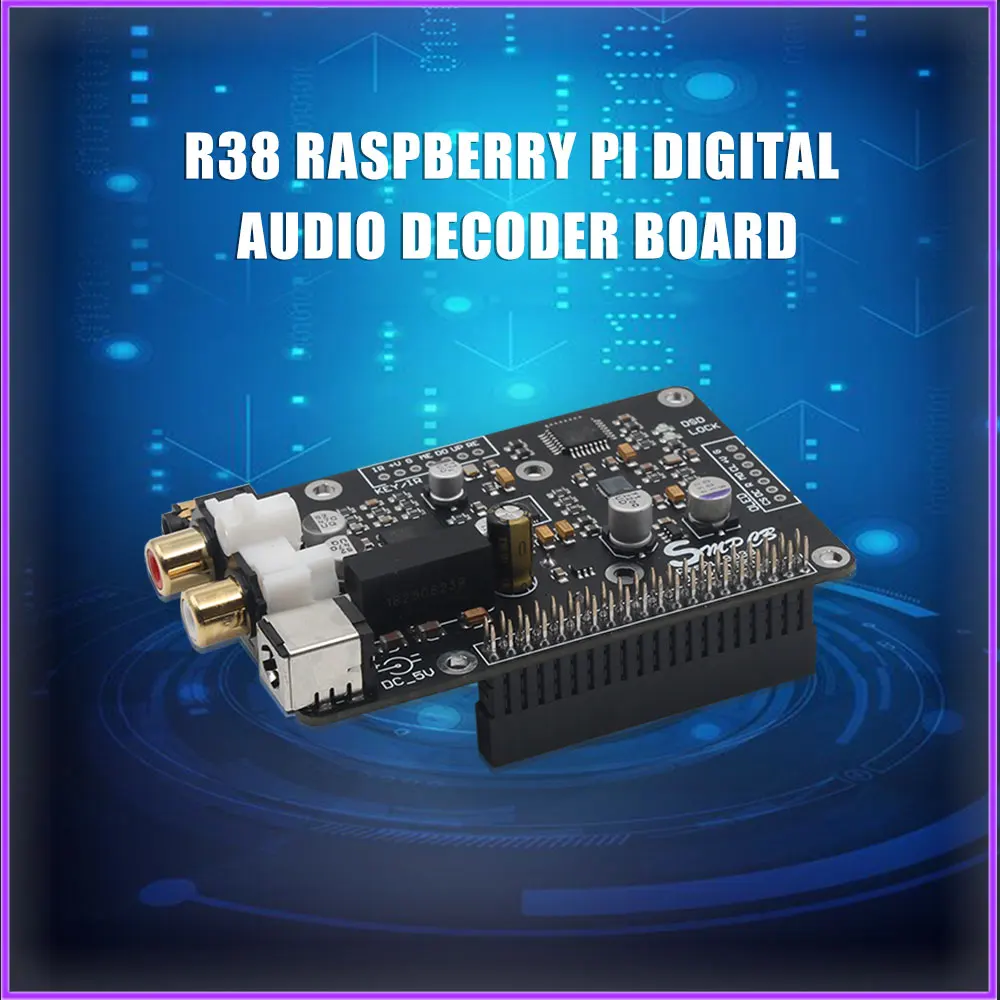 R38 ES9038 Q2M цифрового вещания сетевой плеер Raspberry Pi DAC I2S 384K DSD 128 с металлический чехол