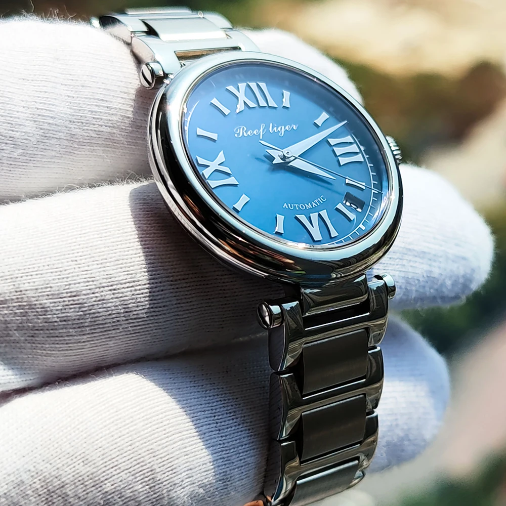 Reef Tiger/RT Luxury Automatic Mechanical Watch Steel Ladies Bracelet Watches Date Relogio Feminino RGA1595 enlarge