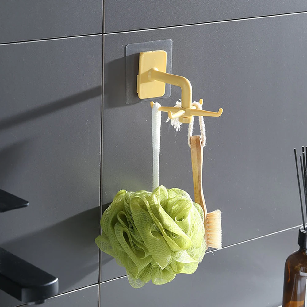 

Kitchen Hook Rotating Folding Hook Self Adhesive Cutlery Hanging Kitchenware Holder Claw Shape Sticky Hanger 360 Degrees Rotable