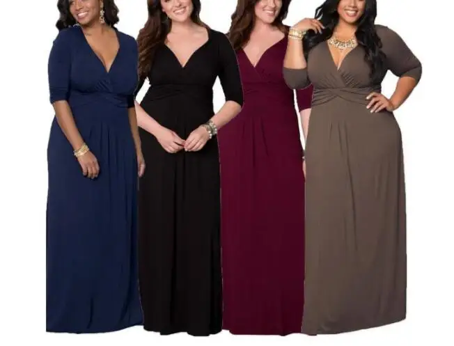 

Black V Neck Half Sleeve Women Dress Plus Size 3XL Summer Big Size Casual Women Clothing For Party Elegant Lady Dress