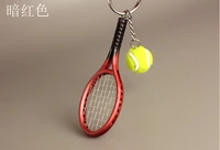 10cm creative tennis keychain ornament funny toy tennis racket mini sports tennis novelty gift keychain pendant for backpack