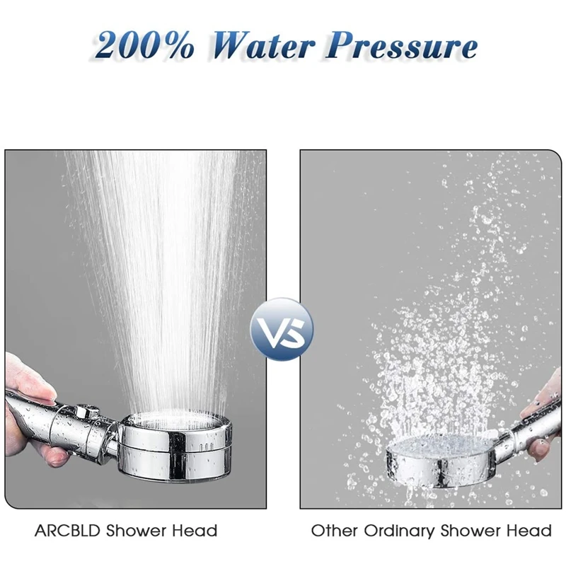 

High Pressure Chrome Handheld Shower,Detachable Handheld Showerhead with Stainless Steel Hose and Shower Head Holder