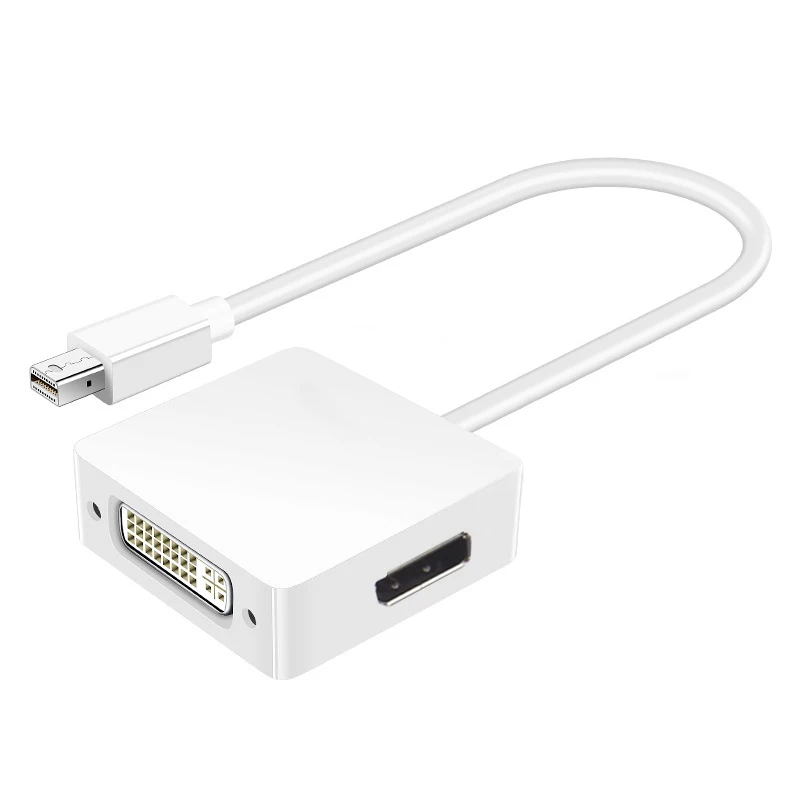 Фото Белый 3 в 1, мини-дисплей, DP-DVI, HDMI-совместимый кабель DP, адаптер, порт дисплея «папа-мама» для компьютера №2