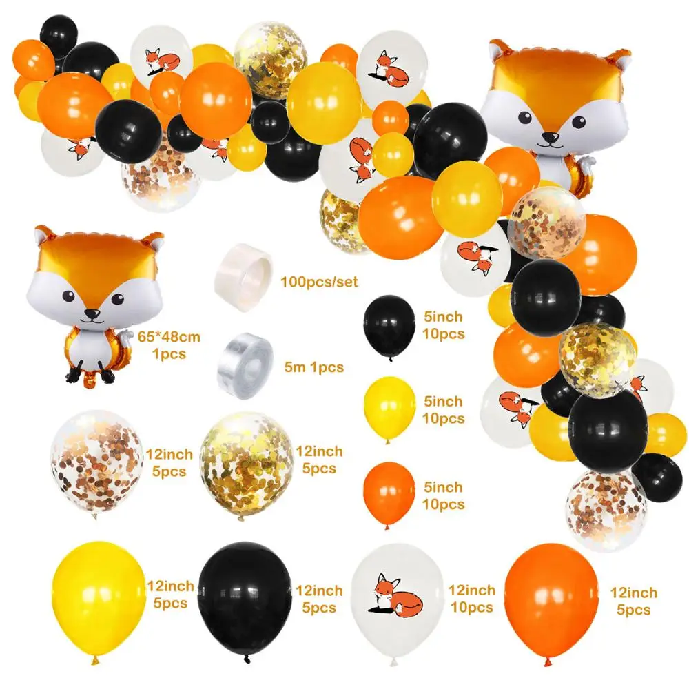 69 шт./компл. воздушные шарики из латекса с животными арка кролик лиса шары цепочка