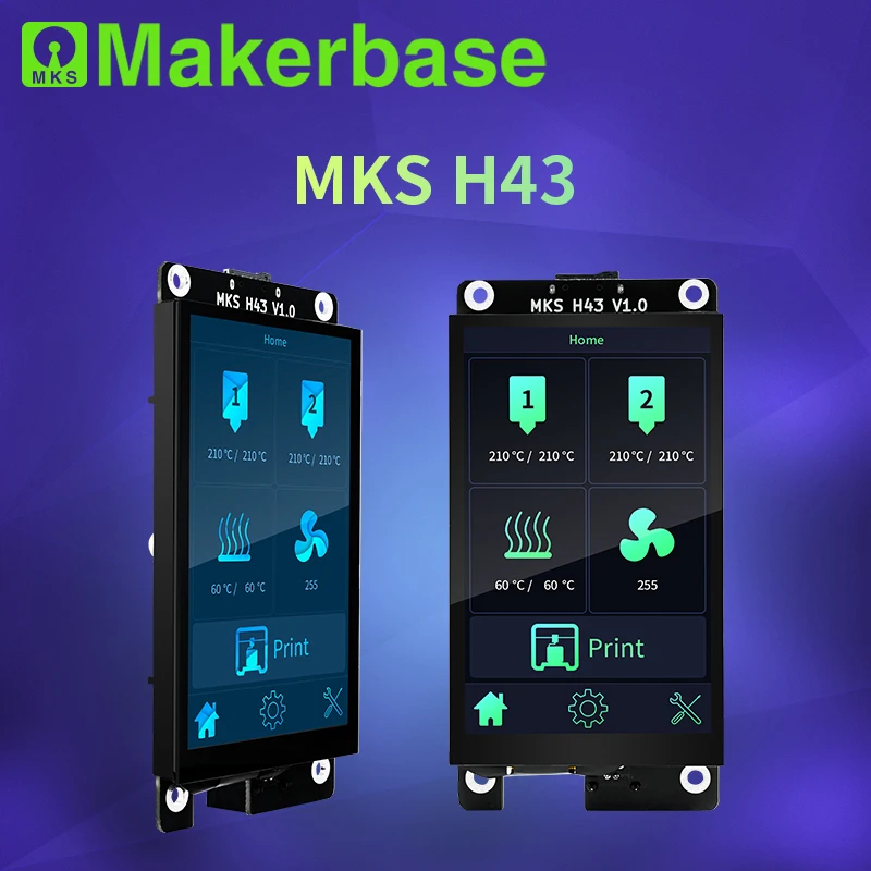 Makerbase-controlador de pantalla inteligente MKS H43 V1.0, piezas de impresora 3d, pantalla táctil de 4,3 pulgadas, IPS, LCD, 800x480, capacidad HD, para Marlin2.x