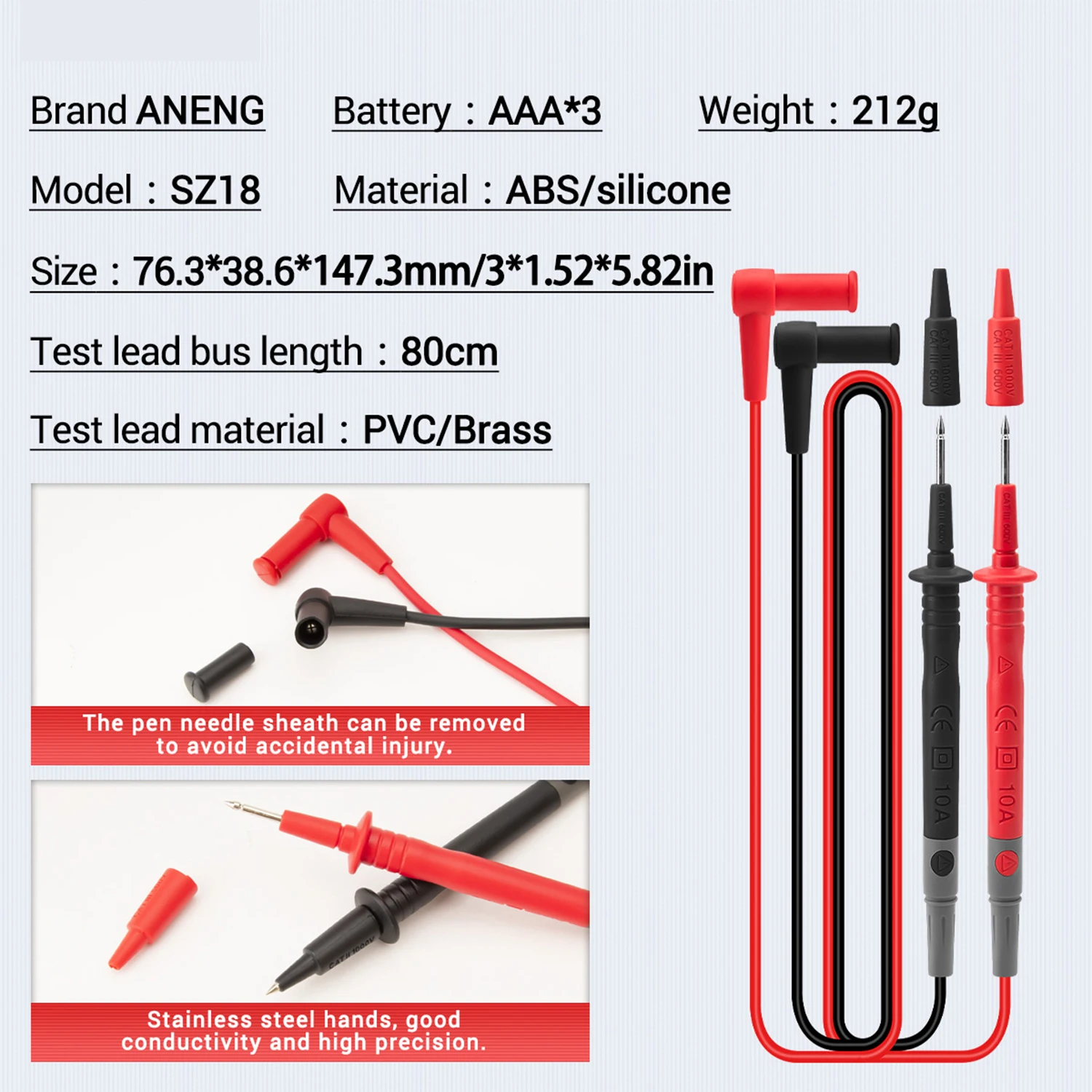 SZ18 Digital Multimeter 9999 Professional True RMS Analog Tester Multimetro DIY Transistor Capacitor NCV Testers Lcr Meter