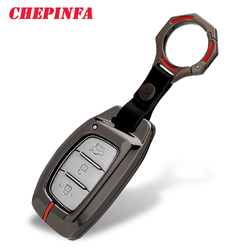 

Metal Car Key Shell Cover Case Keychain Key Holder For Hyundai IX30 IX35 IX20 Tucson Elantra Verna Sonata Smart Remote Cover Key