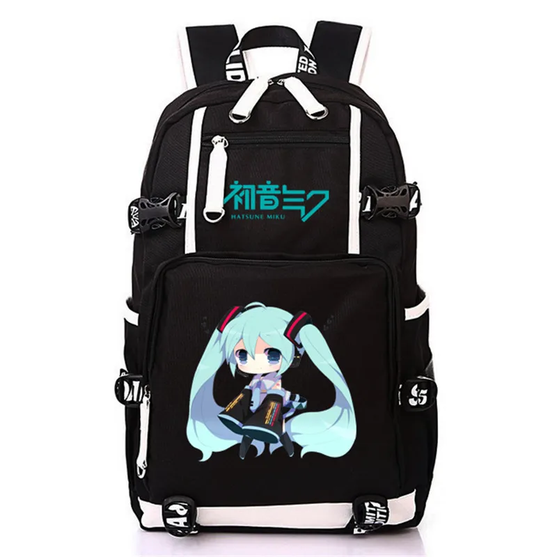 Style-2 Модная Аниме Хацунэ Мику Vocaloid Студенческая сумка для отдыха и путешествий с usb зарядным портом школьные сумки для подростков мальчиков и девочек - Цвет: Style-2