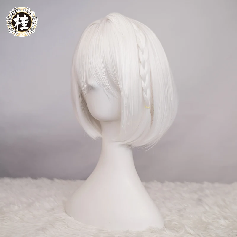 UWOWO игра Azur переулок Sirius Cheongsam Ver. Косплей парик 25 см короткие белые волосы|Костюмы