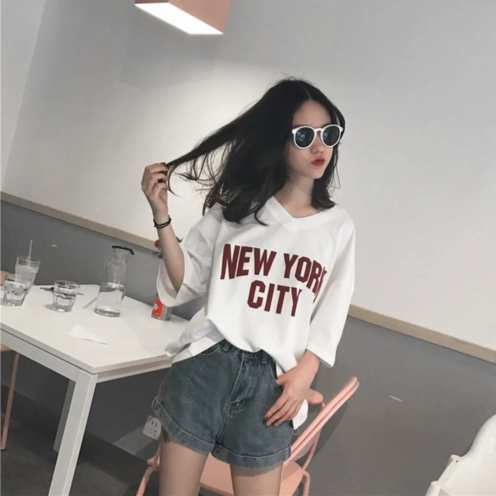 Летние свободные хлопковые белые футболки топы для девочек простая мягкая