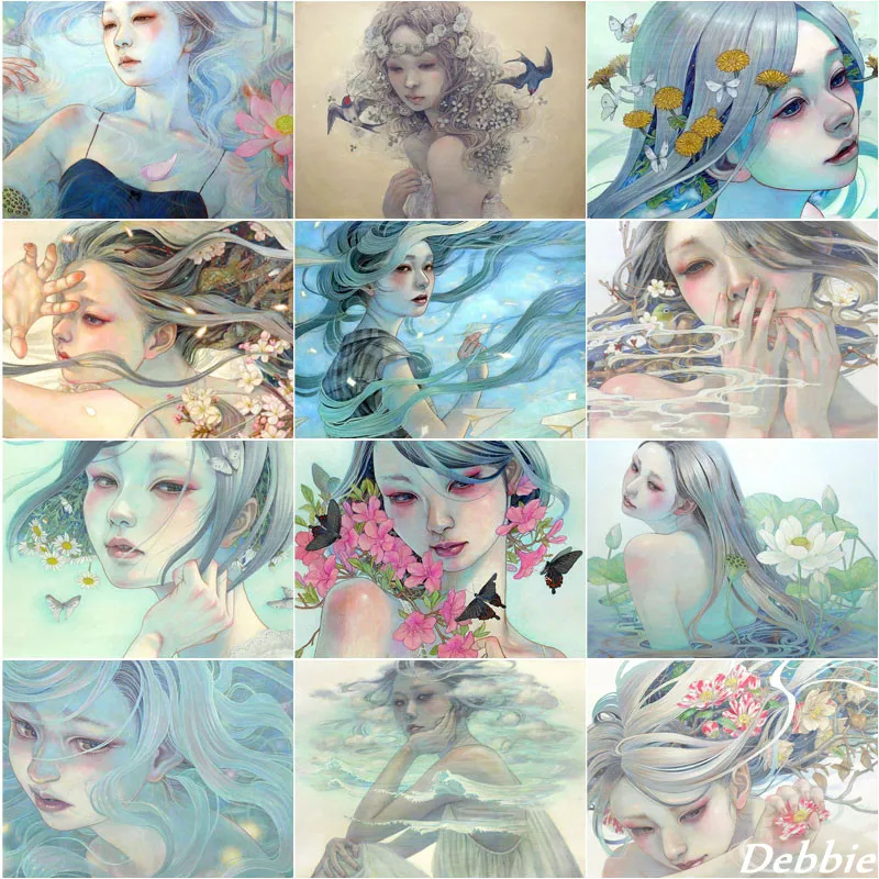 

5D алмазная живопись «сделай сам», портрет мультяшной девушки, полноразмерная/круглая Алмазная вышивка, набор мозаики, товары ручной работы ...