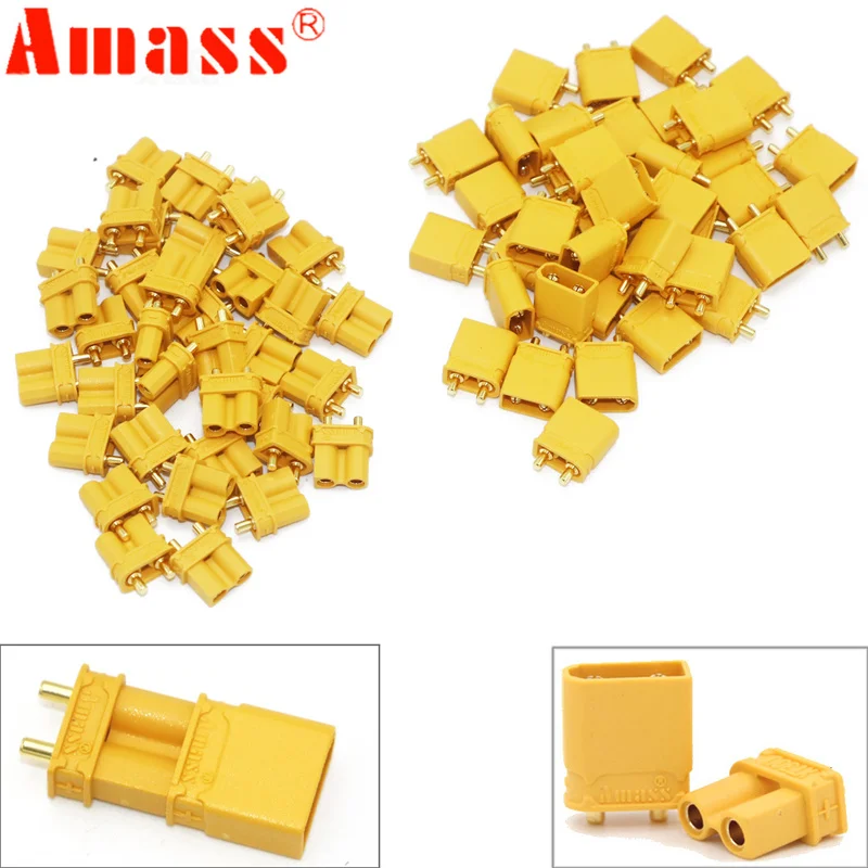 100 шт. Amass XT30U XT30UPB Мужской Женский позолоченный фотоэлемент для радиоуправляемого