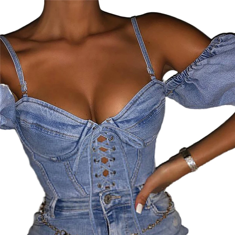 

Новый женский топ на бретельках, летний топ на бретельках, однотонный топ на бретельках спереди, короткий рукав, низкая грудь, тонкий модный ...