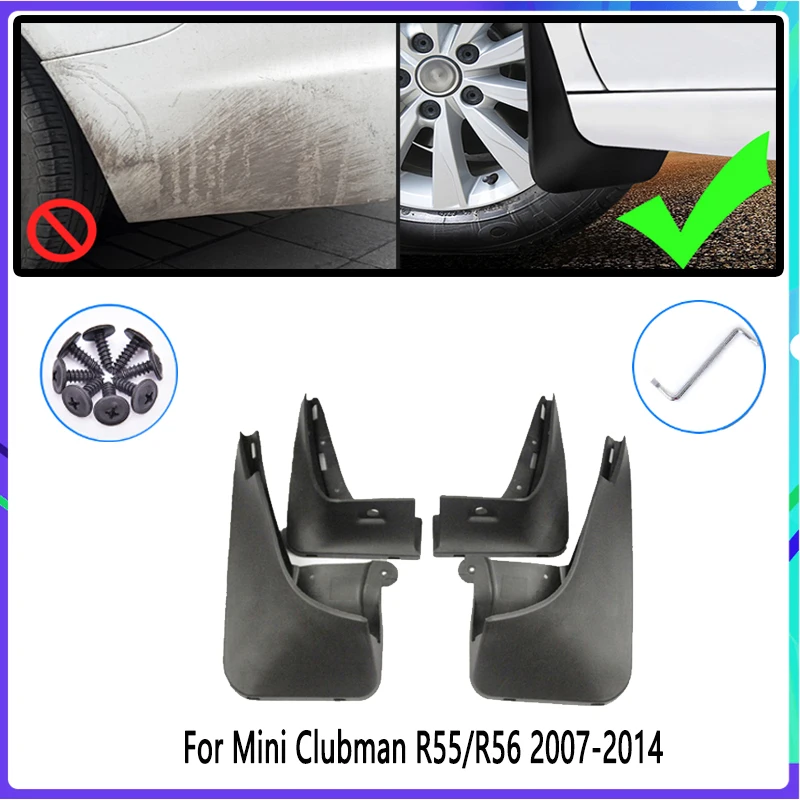 Car Mud Flaps for Mini Cooper Clubman R55 R56 2007~2014 2008 2009 2010 Mudguard Splash Guards Fender Mudflaps Auto Accessories | Автомобили