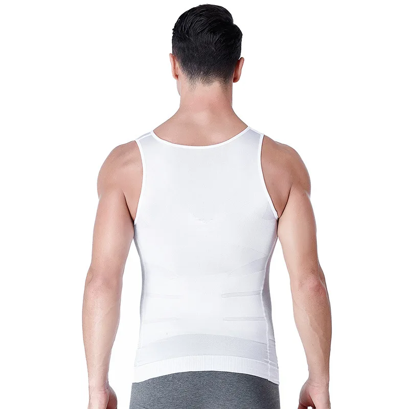 Men's Slimming Corset Body Shapewear Underwear Tummy Shaper Waist Cincher Vest T-Shirt Elastic Gym Sport Gilet Fitness Tank Tops