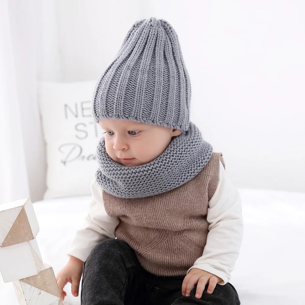 REAKIDS милые новые модные для мальчиков и девочек универсальные Хлопковые вязаные шапки осень зима теплые толстые шляпы вязаная шапка для ребенка шапки