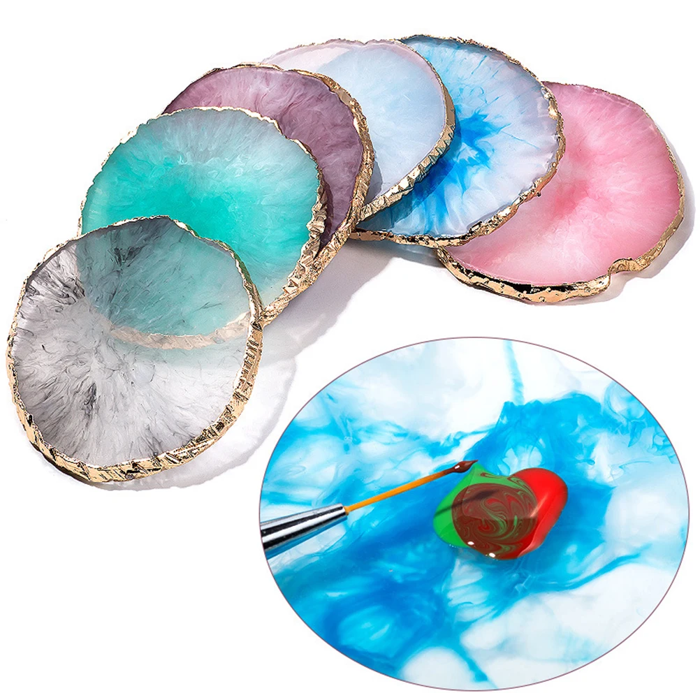 Модная полимерная гладкая Палитра для ногтей имитация агата палитра цветов