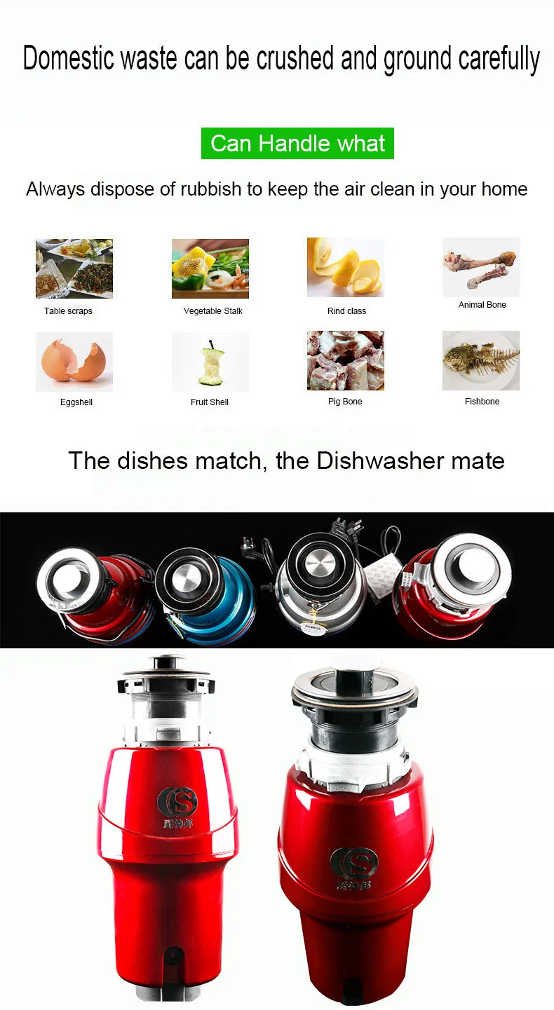 

Kitchen waste disposer SMART Appliances Kitchen Shenbang, Garbage Shredder, Food Waste Processor