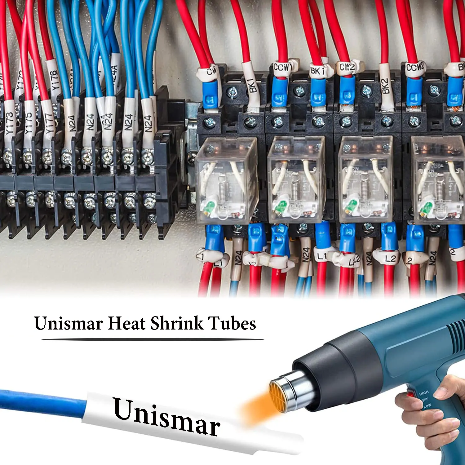 Термоусадочная трубка Unismar 2PK 5 8 м Hse611 для этикетки Brother лента цвет черный на
