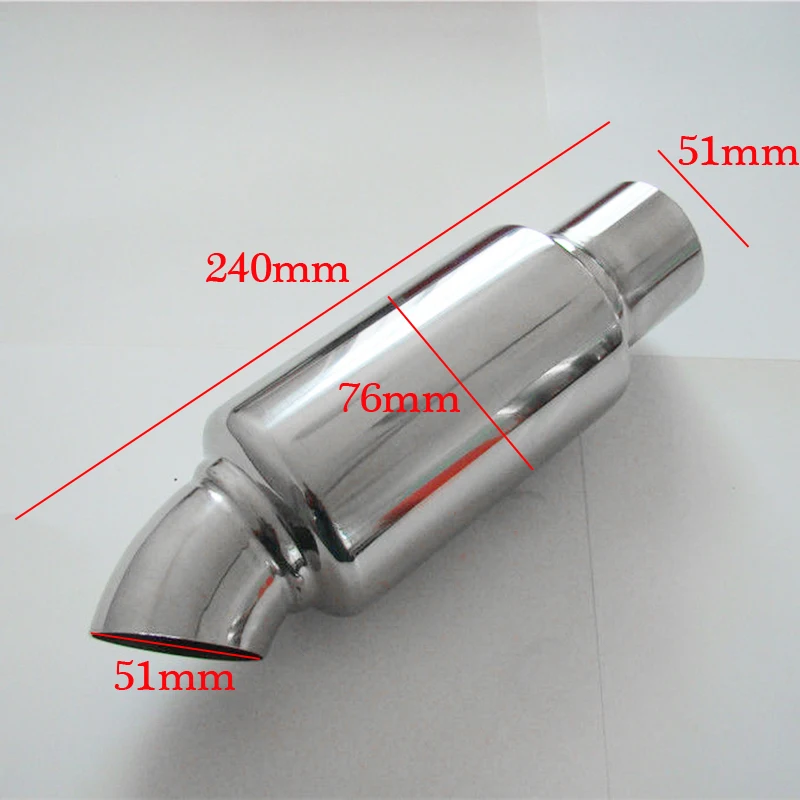51mm Exhaust Downpipe Chamber Sound Tuning Car Silencer Resonator Link Muffler car decorate exhaust pipe | Автомобили и мотоциклы