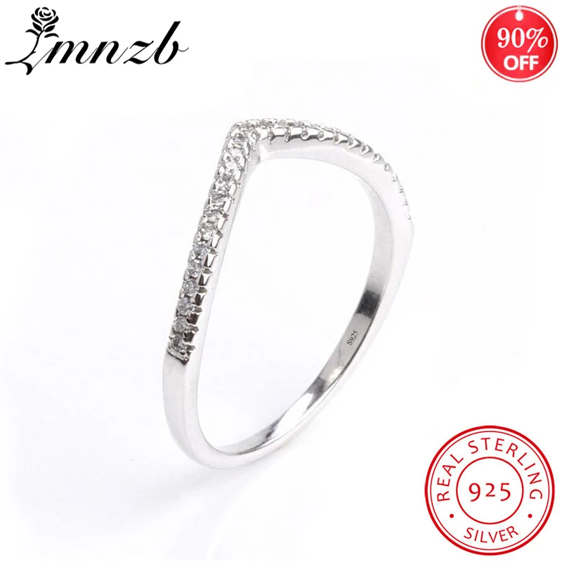 

LMNZB Original Real 925 Sterling Silver 5A CZ Zircon Engagement Wedding Rings For Women Bijoux Engagement Ring Jewelry LR229