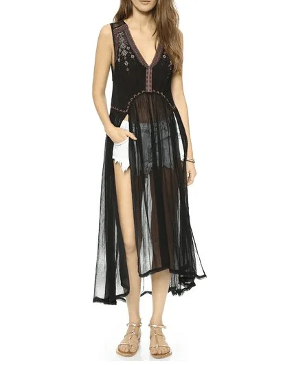 

New open back Embroidered Beaded sexy holiday vest skirt
