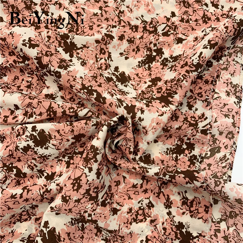 

Beiyingni 2021 Summer Pleated Chiffon Skirts Womans Floral Printed Vintage Casual Cute High Waist Skirt Midi Kpop Harajuku Saias