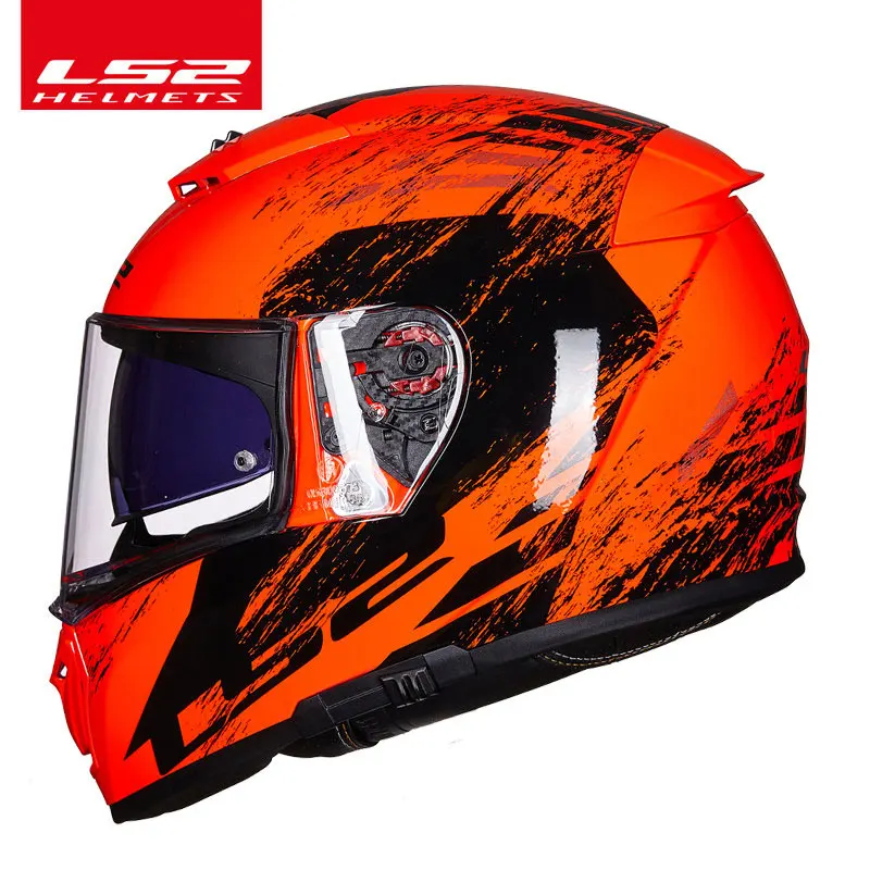 LS2 выключатель moto rcycle шлем moto LS2 FF390 хром полный лицо двойной объектив модульные Шлемы casco с бесплатной Pinlock - Цвет: Red across