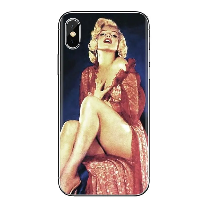 For Samsung Galaxy S3 S4 S5 Mini S6 S7 Edge S8 S9 S10 Plus Note 3 4 5 8 9 Marilyn Monroe Pin Up Pinup Girl TPU Transparent Cases |