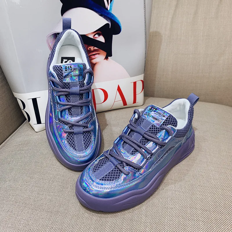 Европейские женские кроссовки 2020 0ld ботинки Харадзюку на толстой плоской подошве