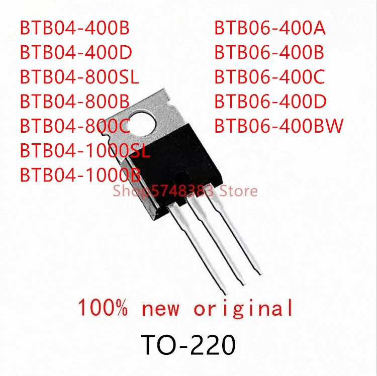 10 шт. BTB04-400B BTB04-400D BTB04-800SL BTB04-800B BTB04-800C BTB04-1000SL BTB04-1000B BTB06-400A BTB06-400B BTB06-400C TO-220 |