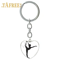 tafree love gymnastic heart shaped pendant keychain sports enthusiasts souvenirs decorative pendant key chain jewelry gy216