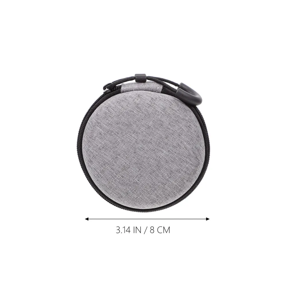 

1 Pc Convenient Earphone Box Multipurpose Rounded Data Cable Key Bag (Silver)