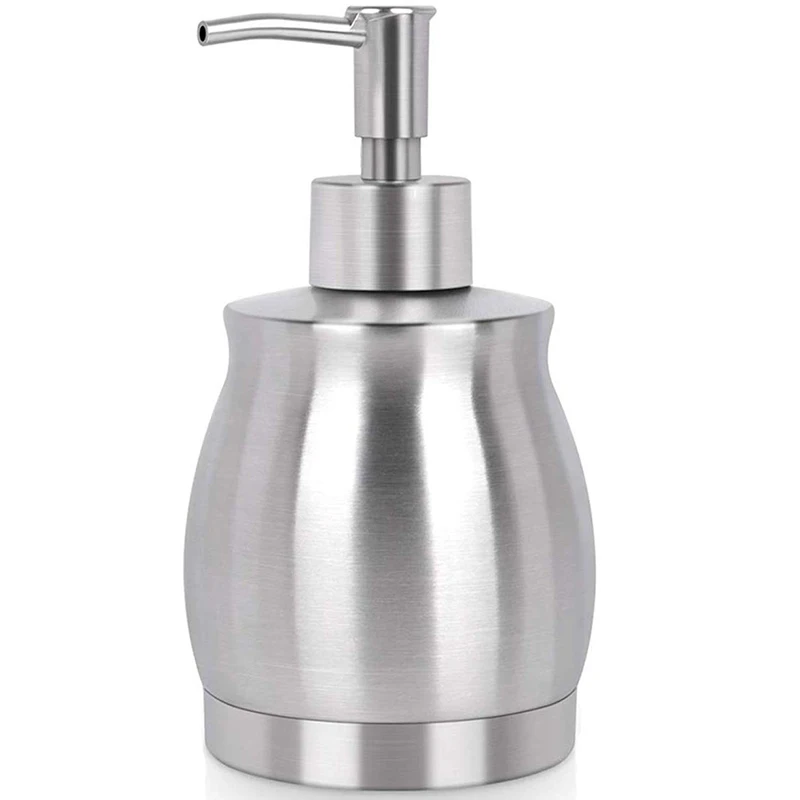 

Stainless Steel Countertop Soap Dispenser Prime 390 Ml Liquid Bottle for Kitchen & Bathroom Hand Dish Lotion