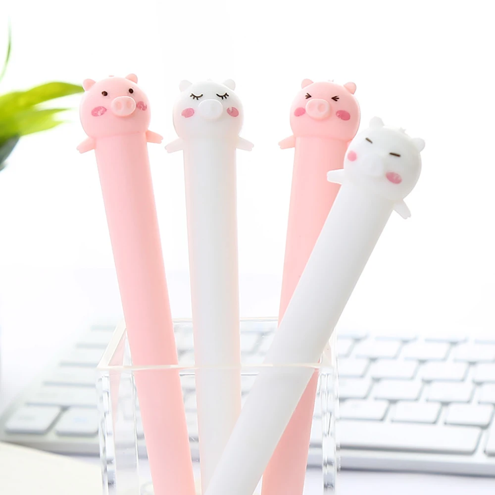 

Cool Funny Kawaii Cute White Pig Gel Pen Blue Animal Kawai Stationery School Supply Stationary Office Accessory Thing Material