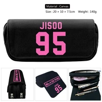 pikurb kpop lisa rose black pencil case pen bag pink wallet purse card holder multifunction for girls students