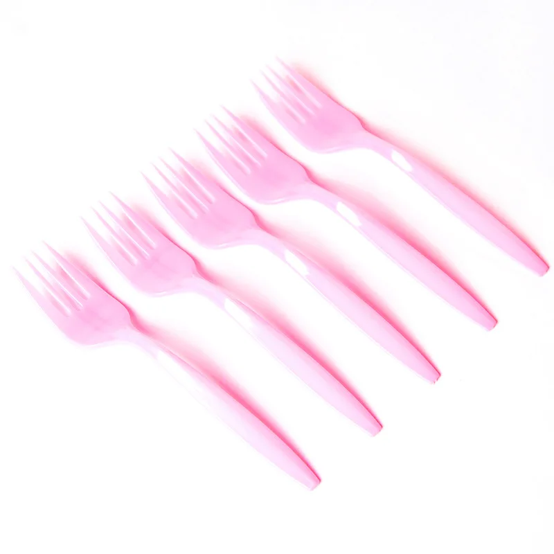 Fork 10pcs Вечерние салфетки для девочек с изображением розового слона, украшения для новорожденных, Bptism, салфетки для дня рождения, баннер, покрытие для стола, посуда, вечерние принадлежности - Цвет: Fork 10pcs