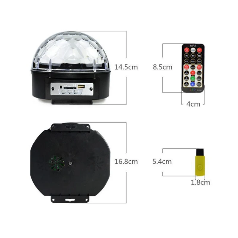 Звуковая активация Вращающийся Диско Шар Вечерние огни 13 Вт RGB светодиодный