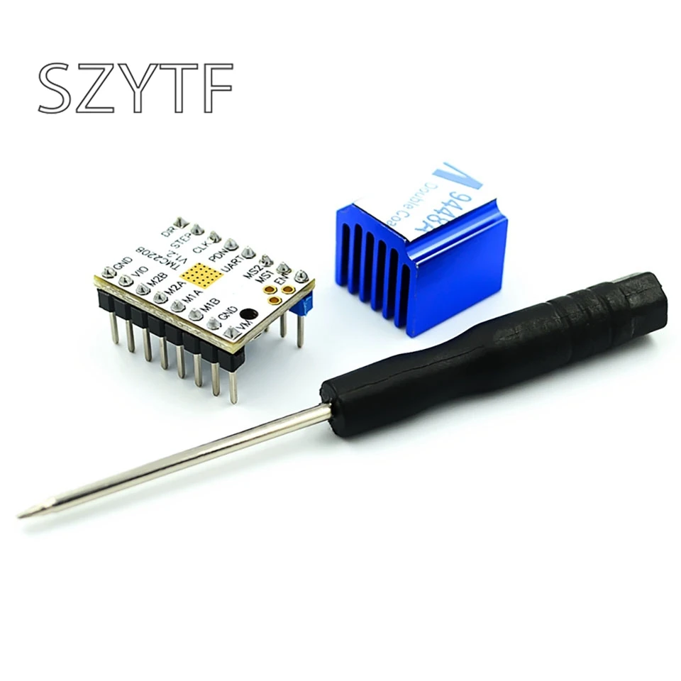 

Аксессуары для 3D-принтера TMC2208 V1. 2-шаговый двигатель с бесшумным током 256, максимальный ток 2 А